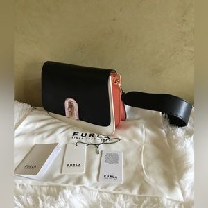 FURLA GEMMA GENUINE LEATHER MINI SHOULDER BAG